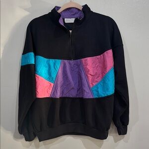 Ashley Hill Vintage Colorblock Half-Zip Sweatshirt